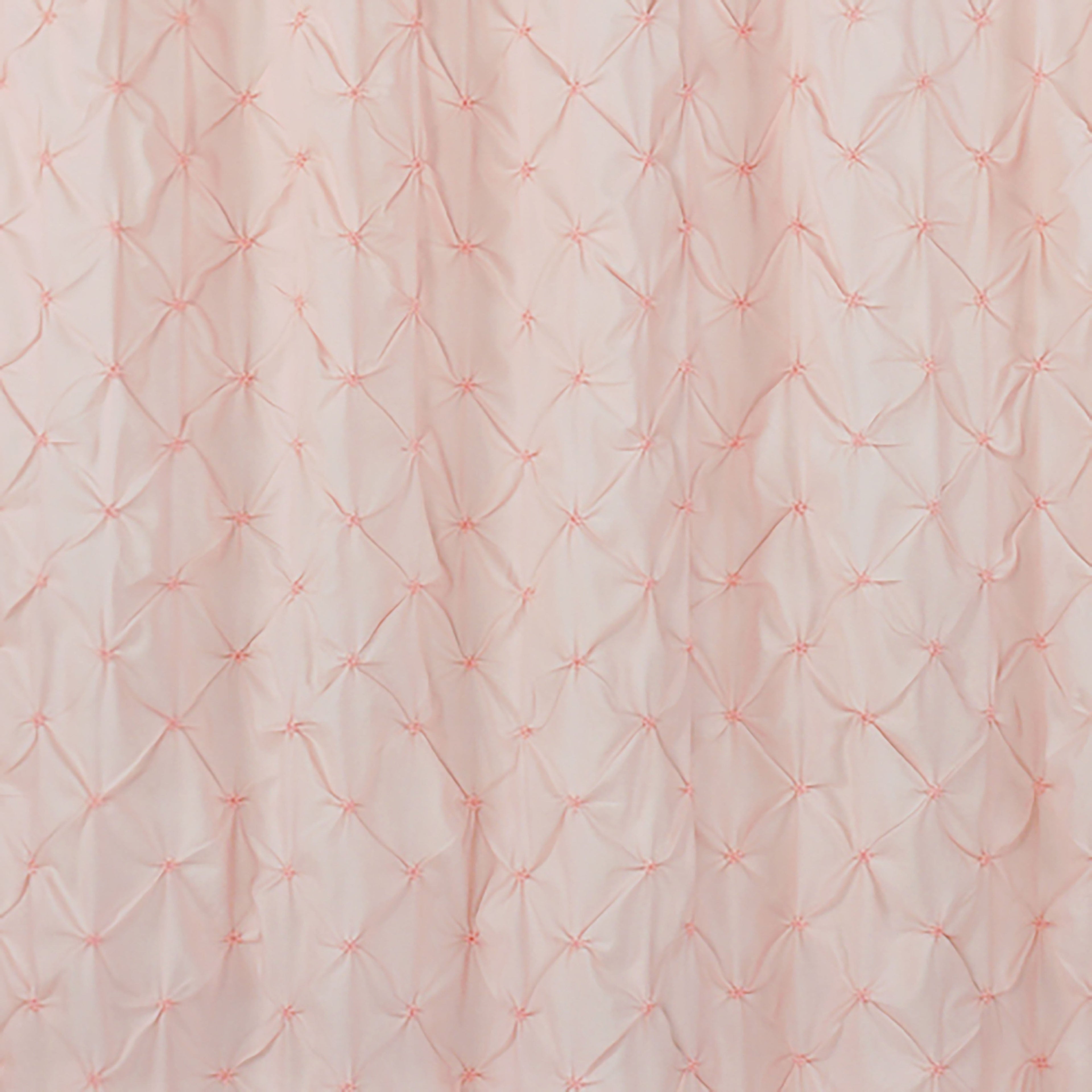 HIG Farmhouse Pinch Pleated Shower Curtains, 72" x 72", Blue and Pink
