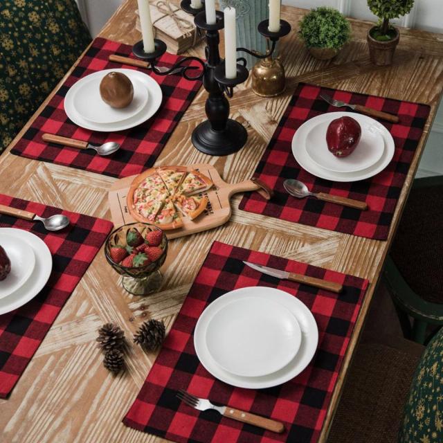 Cotton Plaid Table Runners Modern  Table Mats And Runners Napkin Cloth Place Mat Decoration For Table