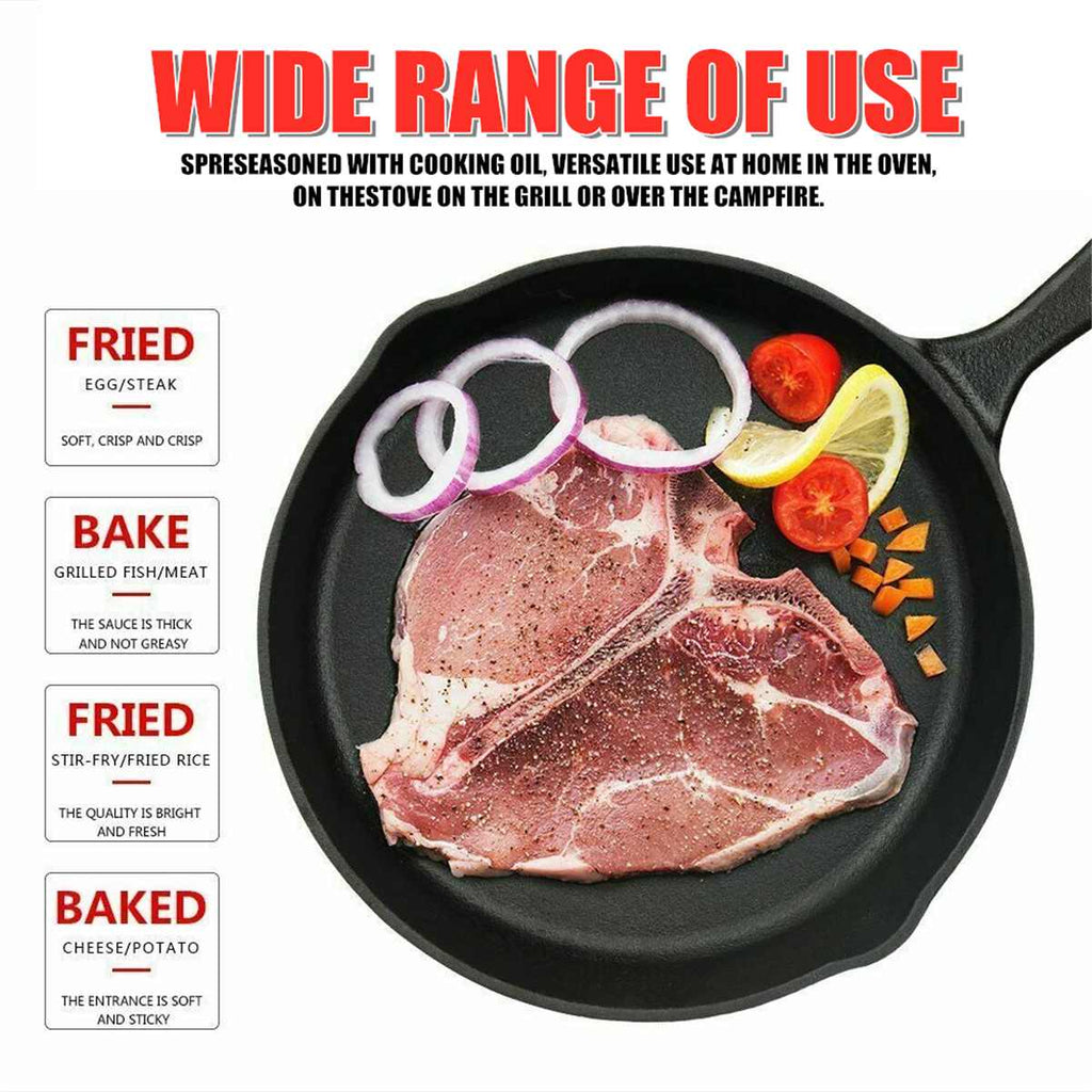 3Pcs/Set 14-26CM Cast Iron Skillet Frying Pan for Gas Induction Cooker Eggs Pancake Pot Non-stick Kitchen&Dining Tools Cookware