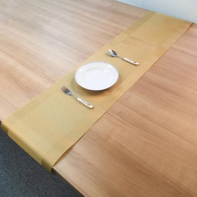PVC Table Runner Super Long Stripes Grid Patterns Waterproof Oil Proof Placemat Hot Insullated Table Cloth Coaster Pad
