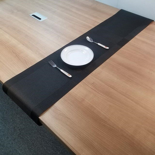 PVC Table Runner Super Long Stripes Grid Patterns Waterproof Oil Proof Placemat Hot Insullated Table Cloth Coaster Pad