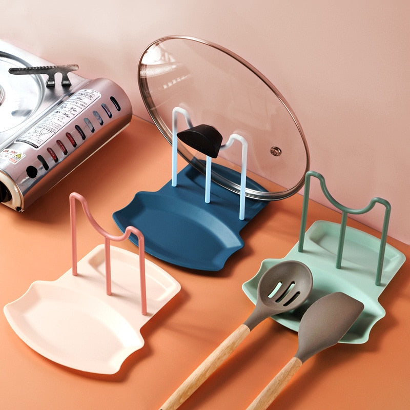 Creative Pot Cover Holder Spoon Rest Kitchen Table Top Tableware Storage Rack Household Multifunction Stand Containers