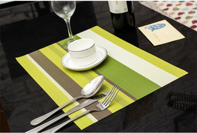 PVC Placemat Tableware Pad Water Resistant Heat Insulation Non-Slip Tablemat Coaster Set For Kitchen Easy To Clean Table Decor
