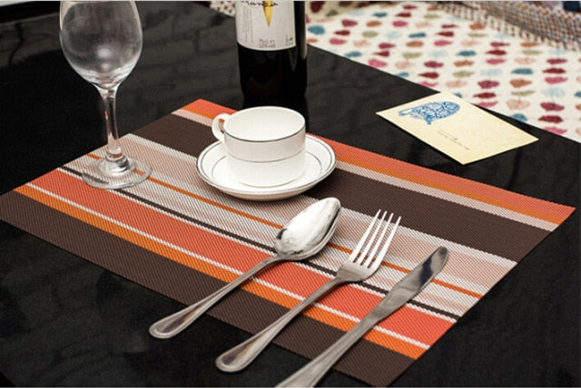 PVC Placemat Tableware Pad Water Resistant Heat Insulation Non-Slip Tablemat Coaster Set For Kitchen Easy To Clean Table Decor